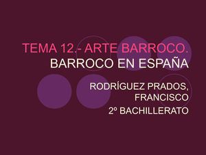 TEMA 12 B. - ARTE BARROCO II