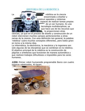 HISTORIA DE LA ROBOTICA