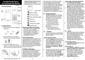 The Big Friendly Phone by Fonerange User Manual