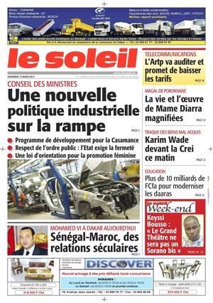 Edition du 15 Mars 2013