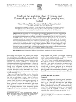 Study on the Inhibitory Effect of Tannins and Flavonoids against the 1,1-Diphenyl-2-picrylhydrazyl Radical