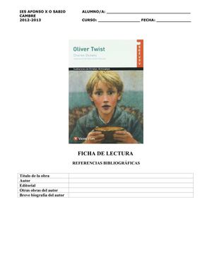 FICHA LECTURA OLIVER TWIST