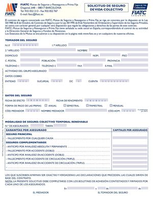 solicitud seguro colectivo de vida