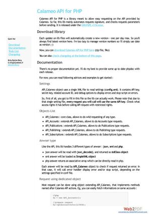 Calameo Api Webpage