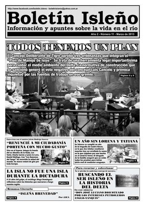 Boletin Isleño - Año 2 - Número 11 - Marzo 2013