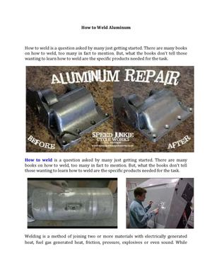 How to Weld Aluminum