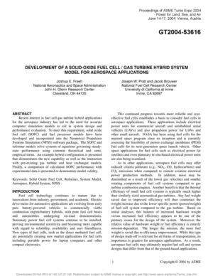 Development of a Solid-Oxide Fuel CellGas Turbine Hybrid System Model for Aerospace Applications