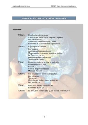 Resumen del Bloque X del Ámbito Científico tecnológico.