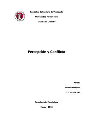 Percepciones y Conflicto