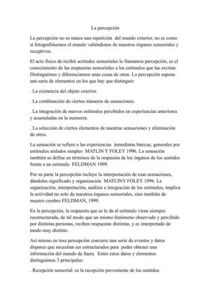 la percepcion y el conflicto.