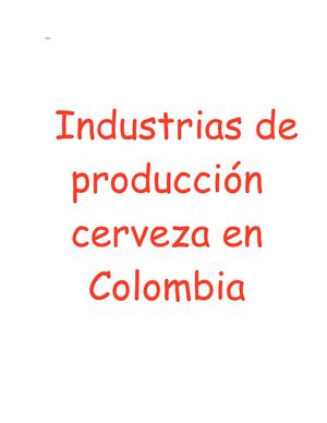 industrias de producción cerveza en Colombia