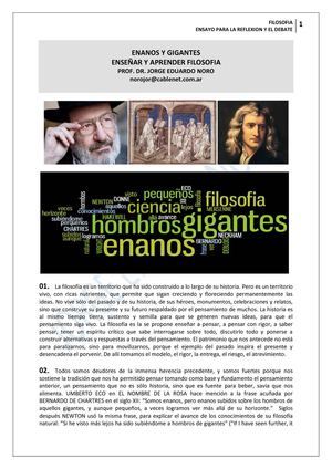 064. ENANOS Y GIGANTES + ENSEÑAR Y APRENDER FILOSOFIA