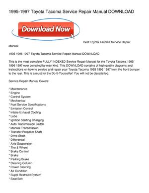 1995-1997 Toyota Tacoma Service Repair Manual DOWNLOAD