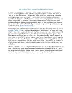 Buy YouTube Views Cheap and Soar High on Your Channel