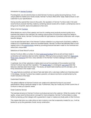 Introduction to Herman Furniture