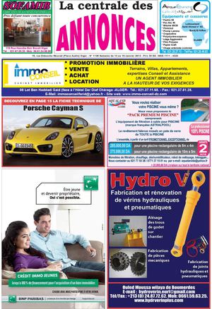 La centrale des annonces N° 1129 Semaine du 13 au 19 Janvier 2013