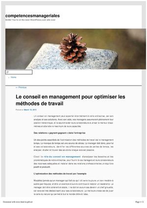 Calaméo - Le conseil en management pour optimiser les méthodes de travail