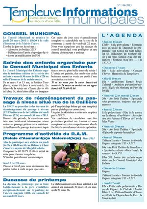 Informations municipales de Templeuve - N°4-2013