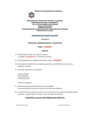 Poesia sobre chavez.