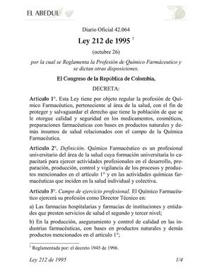Ley 212 de 1995