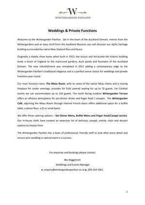 Venues.org.nz: Wintergarden Pavilion - Weddings and Private Functions