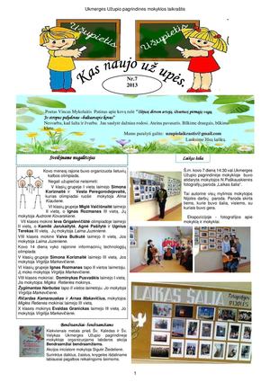 Ukmergės Užupio vidurinės mokyklos laikraštėlis Užupietis 2012/2013. Nr.7