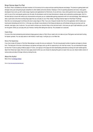 Top Bingo Games Apps for iPad