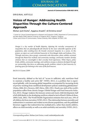 Calaméo - Voices of Hunger Addressing Health Disparities Through the ...
