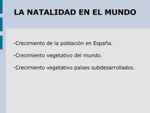 La natalidad en el mundo