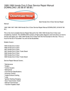 1995-1999 Honda Civic 5 Door Service Repair Manual DOWNLOAD