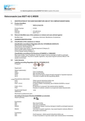 Ketoconazole (cas 65277-42-1) MSDS