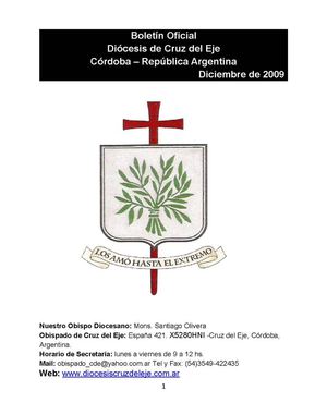 Boletín Oficial nº 1 Diócesis de Cruz del Eje