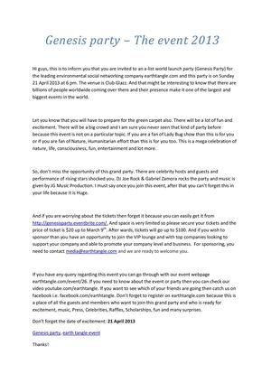 EarthTangle Genesis Party