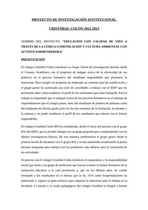 Proyecto Cristóbal Colón