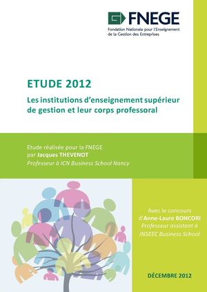 Extrait de l'Etude 2012 "Les institutions d'enseignement supérieur de gestion et leur corps professoral" et bon de commande