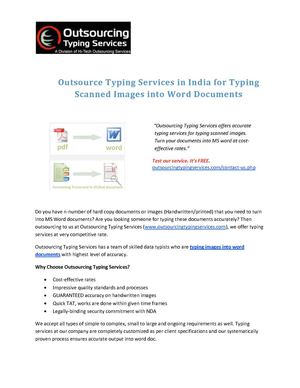 Outsource Typing Services in India for Typing Scanned Images into Word Documents