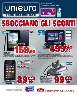 Volantino Unieuro dal 21/3 al 3/04/2013