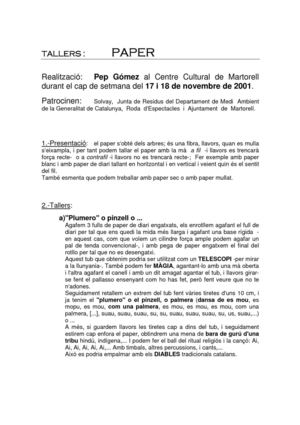Taller - manualitats amb paper