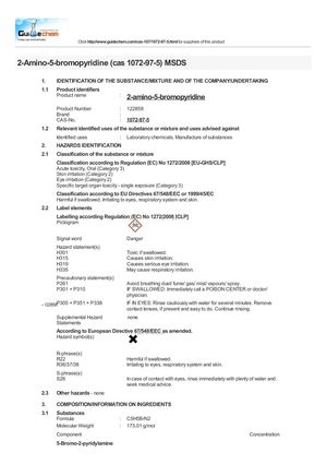 2-Amino-5-bromopyridine (cas 1072-97-5) MSDS
