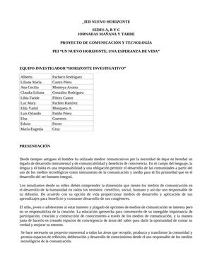 Proyecto Nuevo Horizonte