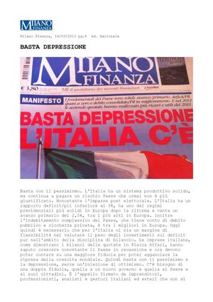 Massimo Caputi Feidos - Adesione a manifesto BASTA DEPRESSIONE