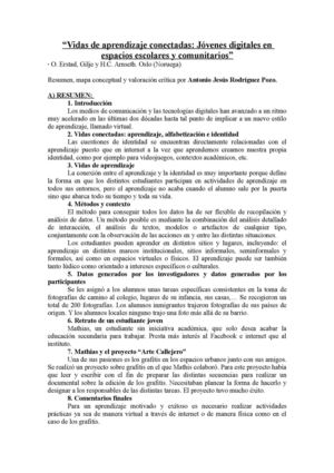 Vidas de aprendizaje conectadas (Reflexión)