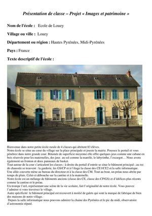 Présentation Ecole de Louey - FRANCE