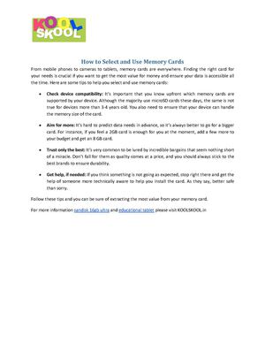  How to Select and Use Memory Cards