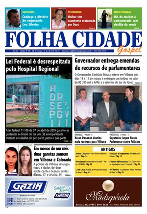 Jornal Folha Cidade - Edição 40 - Vilhena Rondônia