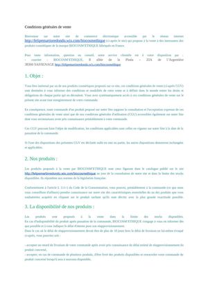 Conditions générales de vente