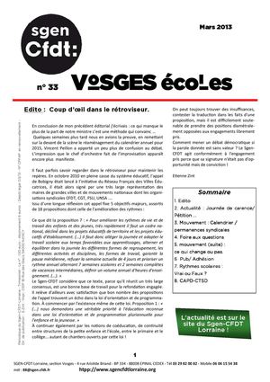 SGEN-CFDT VOSGES ECOLES