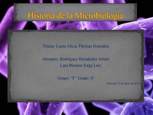 Resumen de Historia de la Microbiología