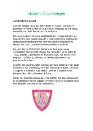 Historia de mi Colegio