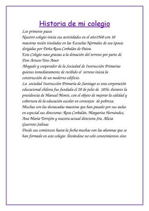 Historia de mi colegio
